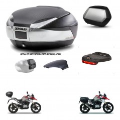 SHAD Maletas SH35 PREMIUM + soporte montaje baul SH48 tapa respaldo accesorios KIT-461787