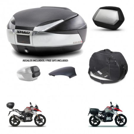SHAD Maletas SH35 PREMIUM + soporte montaje baul SH48 tapa respaldo accesorios KIT-461793