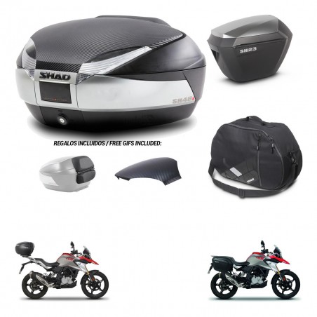 SHAD Maletas sh23 alu + soporte montaje baul SH48 tapa respaldo accesorios KIT-461795