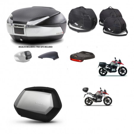 SHAD Maletas SH35 PREMIUM + soporte montaje baul SH48 tapa respaldo accesorios KIT-461800