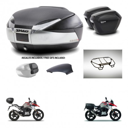 SHAD Maletas sh23 + soporte montaje baul SH48 tapa respaldo accesorios KIT-461804