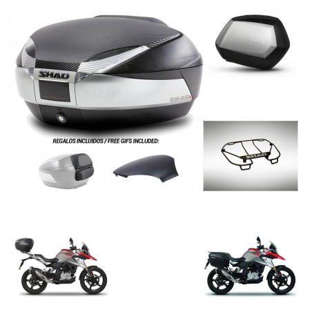 SHAD Maletas SH35 PREMIUM + soporte montaje baul SH48 tapa respaldo accesorios KIT-461805