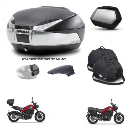 SHAD Maletas SH35 PREMIUM + soporte montaje baul SH48 tapa respaldo accesorios KIT-461830