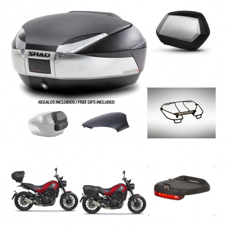 SHAD Maletas SH35 PREMIUM + soporte montaje baul SH48 tapa respaldo accesorios KIT-461859