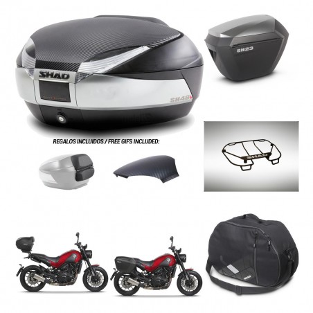 SHAD Maletas sh23 alu + soporte montaje baul SH48 tapa respaldo accesorios KIT-461867