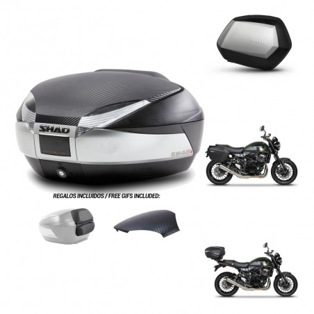SHAD Maletas SH35 PREMIUM + soporte montaje baul SH48 tapa respaldo KIT-461877