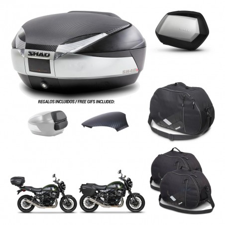 SHAD Maletas SH35 PREMIUM + soporte montaje baul SH48 tapa respaldo accesorios KIT-461890
