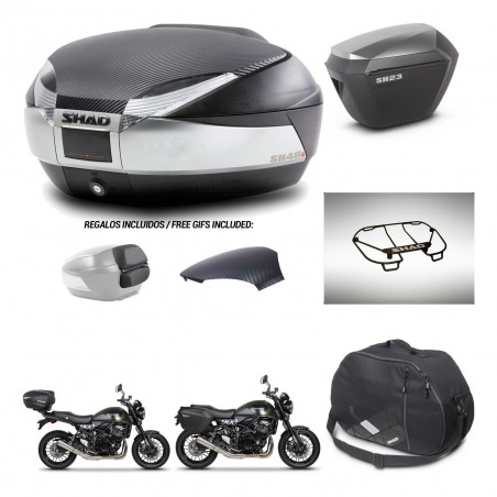 SHAD Maletas sh23 alu + soporte montaje baul SH48 tapa respaldo accesorios KIT-461915
