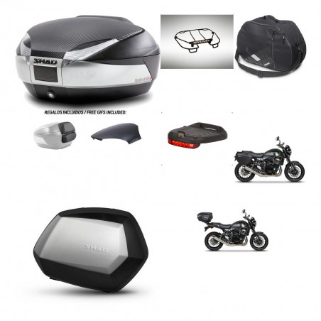SHAD Maletas SH35 PREMIUM + soporte montaje baul SH48 tapa respaldo accesorios KIT-461919