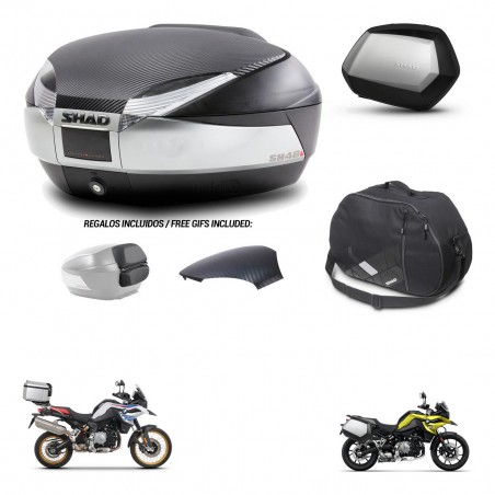 SHAD Maletas SH35 PREMIUM + soporte montaje baul SH48 tapa respaldo accesorios KIT-461937