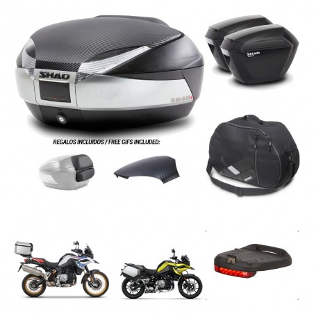 SHAD Suitcases sh23 + mounting bracket trunk SH48 backrest cover accessories KIT-461942