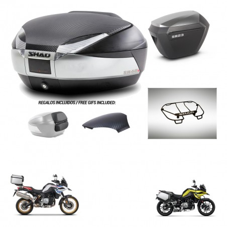 SHAD Maletas sh23 alu + soporte montaje baul SH48 tapa respaldo accesorios KIT-461951