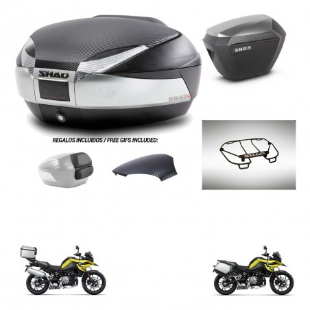 SHAD Maletas sh23 alu + soporte montaje baul SH48 tapa respaldo accesorios KIT-462047