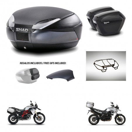 SHAD Maletas sh23 + soporte montaje baul SH48 tapa respaldo accesorios 49 L KIT-462074