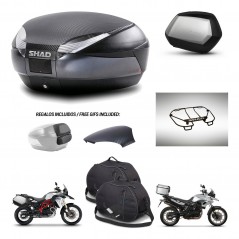 SHAD SH35 PREMIUM suitcases + mounting bracket SH48 trunk backrest cover accessories 49 L KIT-462076
