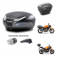 SHAD Maletas sh23 alu + soporte montaje baul SH48 tapa respaldo 49 L KIT-462106