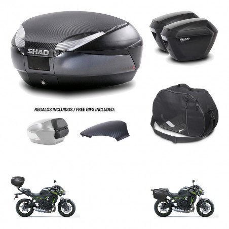SHAD Maletas sh23 + soporte montaje baul SH48 tapa respaldo accesorios 49 L KIT-462144