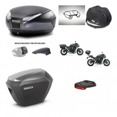 SHAD SH23 alu suitcases + mounting bracket SH48 trunk backrest cover accessories 49 L KIT-462171