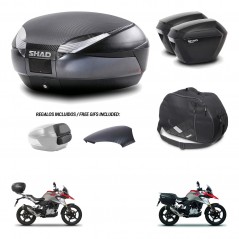 SHAD Suitcases sh23 + mounting bracket trunk SH48 backrest cover accessories 49 L KIT-462186