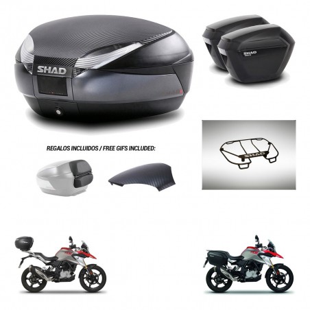 SHAD Maletas sh23 + soporte montaje baul SH48 tapa respaldo accesorios 49 L KIT-462198