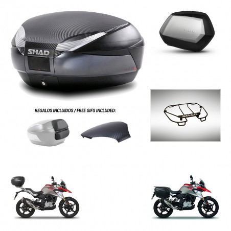 SHAD SH35 PREMIUM suitcases + mounting bracket SH48 trunk backrest cover accessories 49 L KIT-462199