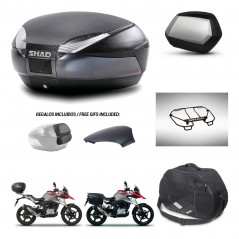 SHAD SH35 PREMIUM suitcases + mounting bracket SH48 trunk backrest cover accessories 49 L KIT-462211