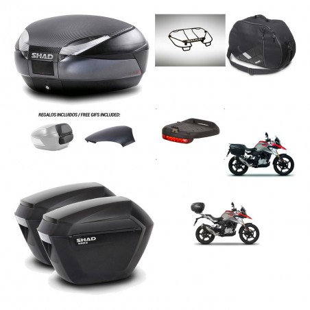 SHAD Maletas sh23 + soporte montaje baul SH48 tapa respaldo accesorios 49 L KIT-462216