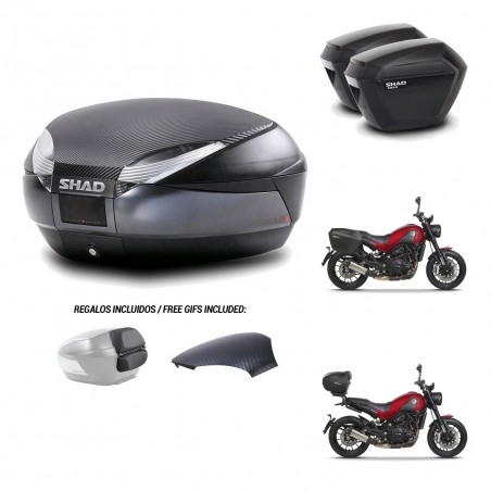SHAD Maletas sh23 + soporte montaje baul SH48 tapa respaldo 49 L KIT-462222