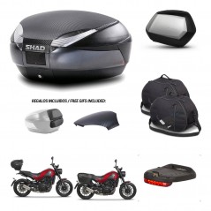 SHAD SH35 PREMIUM suitcases + mounting bracket SH48 trunk backrest cover accessories 49 L KIT-462230