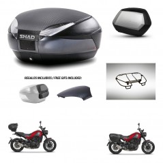 SHAD SH35 PREMIUM suitcases + mounting bracket SH48 trunk backrest cover accessories 49 L KIT-462247