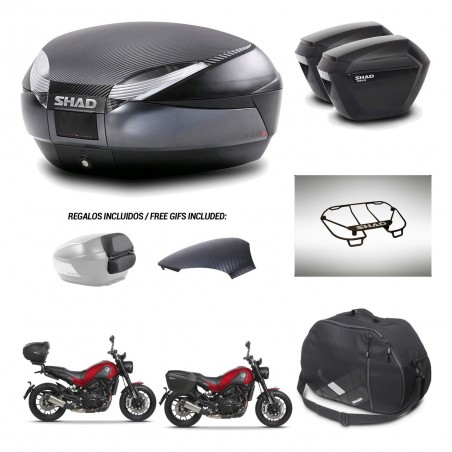 SHAD Maletas sh23 + soporte montaje baul SH48 tapa respaldo accesorios 49 L KIT-462258