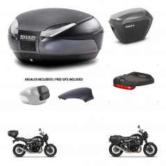 SHAD Maletas sh23 alu + soporte montaje baul SH48 tapa respaldo accesorios 49 L KIT-462279