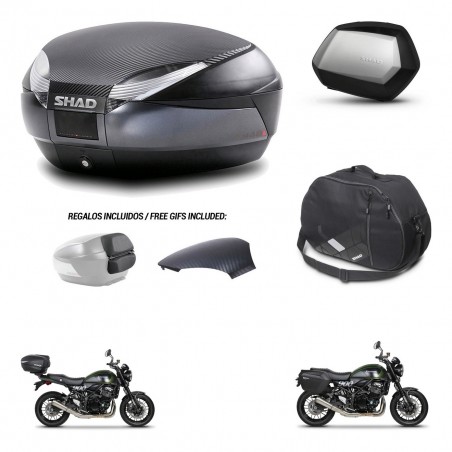 SHAD Maletas SH35 PREMIUM + soporte montaje baul SH48 tapa respaldo accesorios 49 L KIT-462283