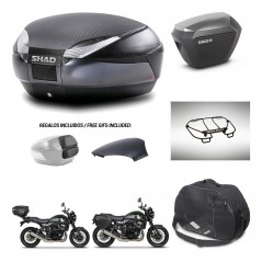 SHAD SH23 alu suitcases + mounting bracket SH48 trunk backrest cover accessories 49 L KIT-462309