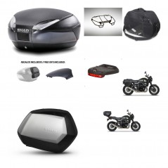 SHAD Maletas SH35 PREMIUM + soporte montaje baul SH48 tapa respaldo accesorios 49 L KIT-462313