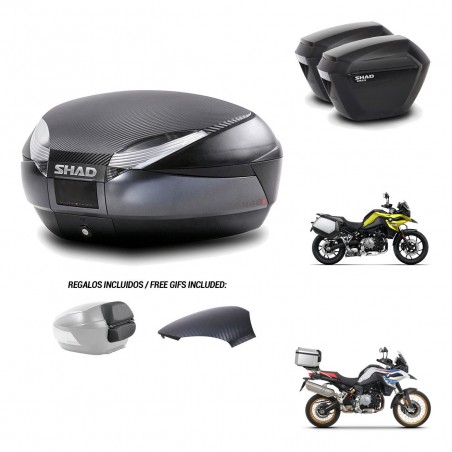 SHAD Maletas sh23 + soporte montaje baul SH48 tapa respaldo 49 L KIT-462318