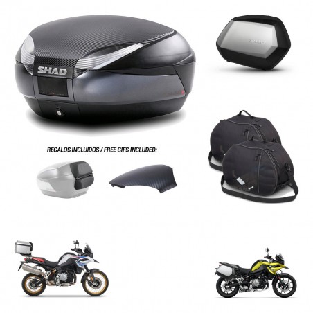 SHAD SH35 PREMIUM suitcases + mounting bracket SH48 trunk backrest cover accessories 49 L KIT-462320