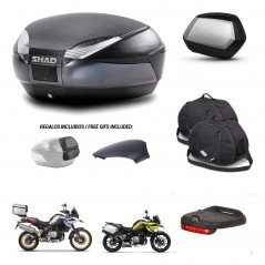 SHAD Maletas SH35 PREMIUM + soporte montaje baul SH48 tapa respaldo accesorios 49 L KIT-462326