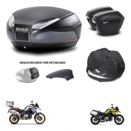 SHAD Maletas sh23 + soporte montaje baul SH48 tapa respaldo accesorios 49 L KIT-462330