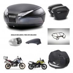SHAD Maletas sh23 + soporte montaje baul SH48 tapa respaldo accesorios 49 L KIT-462354