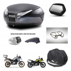 SHAD SH35 PREMIUM suitcases + mounting bracket SH48 trunk backrest cover accessories 49 L KIT-462355