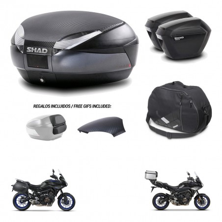 SHAD Maletas sh23 + soporte montaje baul SH48 tapa respaldo accesorios 49 L KIT-462378