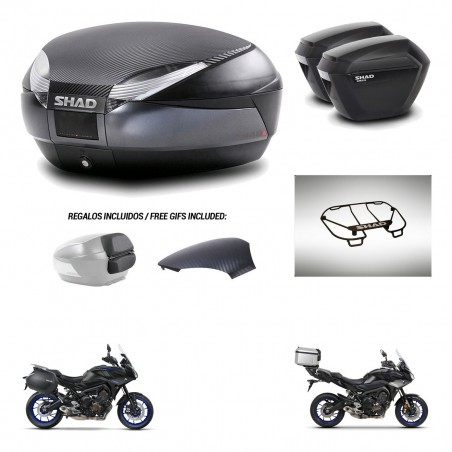 SHAD Maletas sh23 + soporte montaje baul SH48 tapa respaldo accesorios 49 L KIT-462390