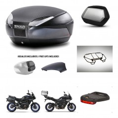 SHAD Maletas SH35 PREMIUM + soporte montaje baul SH48 tapa respaldo accesorios 49 L KIT-462397