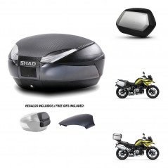 SHAD SH35 PREMIUM suitcases + mounting bracket SH48 trunk backrest cover 49 L KIT-462415