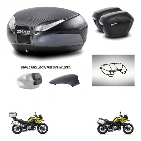 SHAD Maletas sh23 + soporte montaje baul SH48 tapa respaldo accesorios 49 L KIT-462438