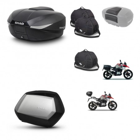SHAD Maletas SH35 PREMIUM + soporte montaje baul SH58 accesorios KIT-462506