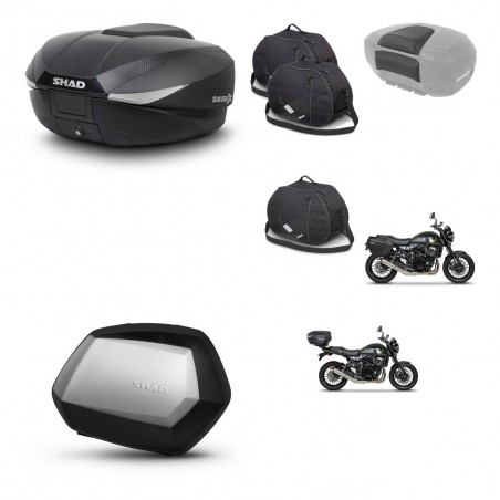 SHAD Maletas SH35 PREMIUM + soporte montaje baul SH58 accesorios KIT-462602