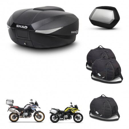 SHAD Maletas SH35 PREMIUM + soporte montaje baul SH58 accesorios KIT-462626