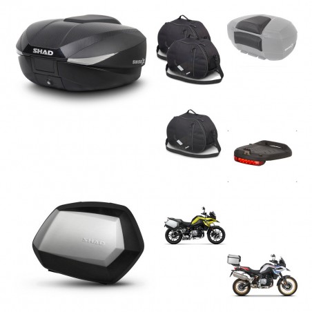 SHAD Maletas SH35 PREMIUM + soporte montaje baul SH58 accesorios KIT-462656
